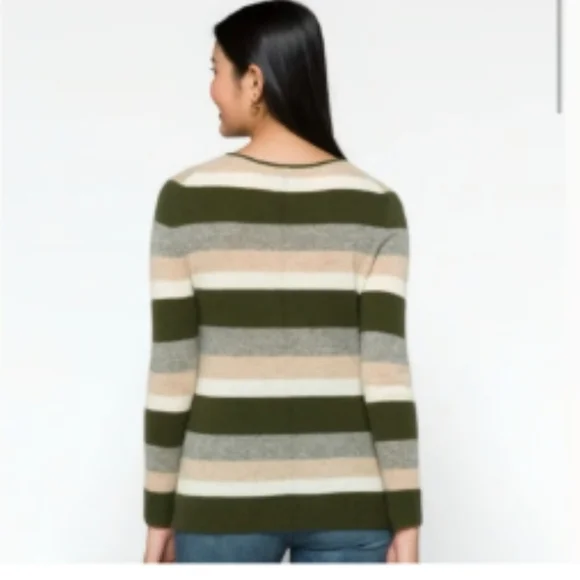 41 Hawthorn,NWT, Rella Cashmere Striped Multicolor Crewneck Sweater 3X